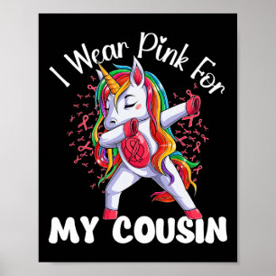 Poster Licorne de sensibilisation au cancer Je porte du r
