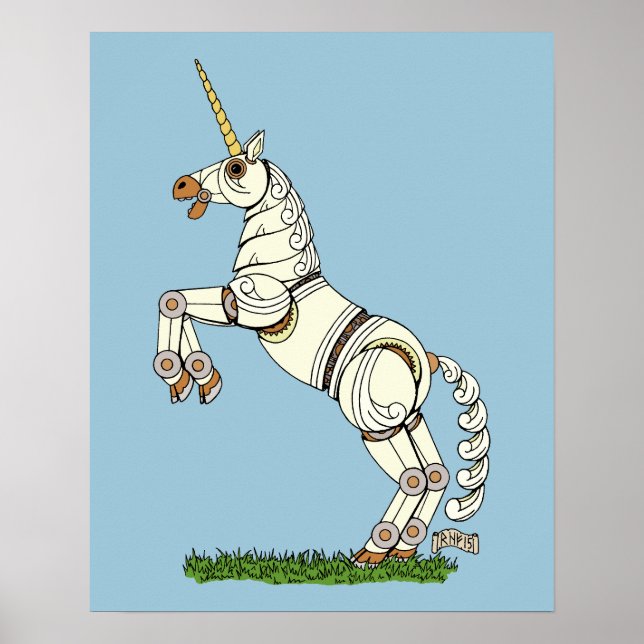 Poster Licorne Mécanique (Devant)