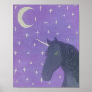 Poster Licorne noire