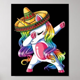 Poster Licorne qui fait le dab Funny Cinco De Mayo Femmes