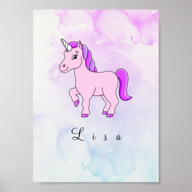Poster licorne violette (Devant)