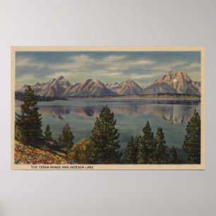 Poster L'Idaho - vue de la chaîne de Teton et du lac