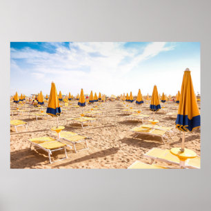 POSTER LIDO DI JESOLO, ITALIE - TRANSATS SUR LA PLAGE