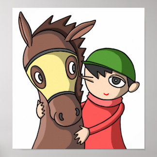 Poster Lien entre le cheval et le jockey.