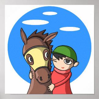 Poster Lien entre le cheval et le jockey.