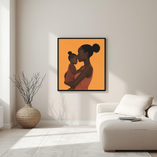 Poster Lien Éternel – Art Africain Mère et Enfant I