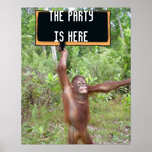 Poster Lieu de l'heure de la fête sympa et amusante (Devant)