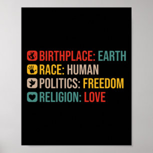 Poster Lieu de naissance Terre Race Politique humaine Lib