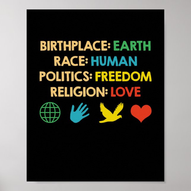 Poster Lieu de naissance Terre Race Politique humaine Lib (Devant)