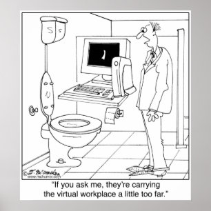Poster Lieu de travail virtuel dans une salle de bain