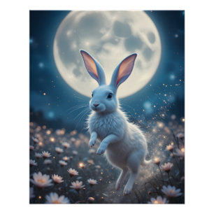 Poster Lièvre de rêve sur la Lune