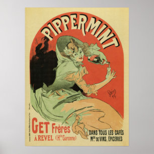 Poster Lièvre Vintage à la menthe par Chéret