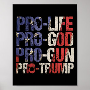 Poster Life God Gun Trump Usa réélit Donald Trump 2020