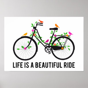 Poster Life is a beautiful ride, vintage bicycle