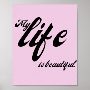 Poster Life Is Beautiful Quote On Happy Life