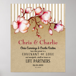 Poster "Life Partners" Love Covenant Wedding Certificate