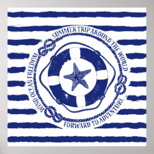 Poster Lifebuoy Et Starfish