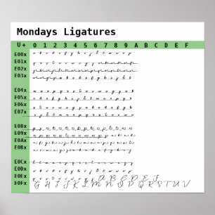 Poster Ligatures de police des lundis
