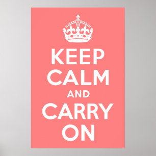 Poster Light Coral Keep Calm and Carry On