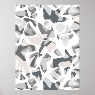 Poster Light Gray Spots Abstract spotted pattern 