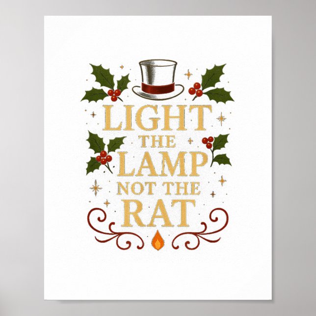 Poster Light The Lamp Not The Rat Funny Christmas Matchin (Devant)