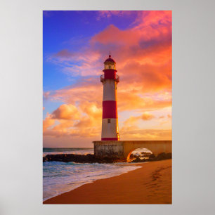 Poster Lighthouses Itapuã Lighthouse Bahia Brazil