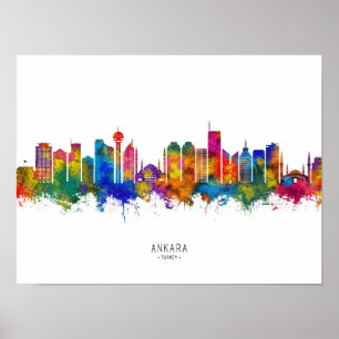 Poster Ligne aérienne d'Ankara Turquie