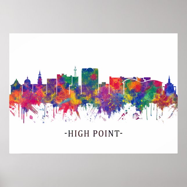 Poster Ligne aérienne High Point North Carolina (Devant)