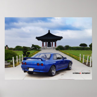 Poster Ligne aérienne Nissan GT-R R32 Highlander