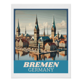 Poster Ligne aérienne Retro Bremen