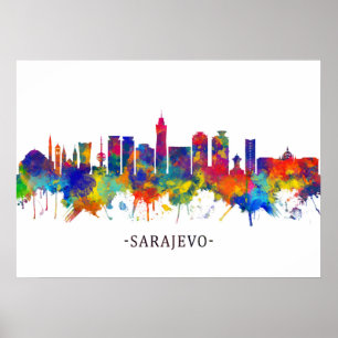 Poster Ligne aérienne Sarajevo Bosnie-Herzégovine