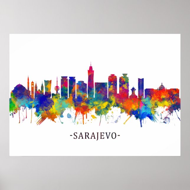Poster Ligne aérienne Sarajevo Bosnie-Herzégovine (Devant)