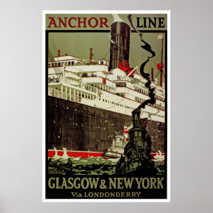 Poster Ligne Ancre ~ Glasgow-New York