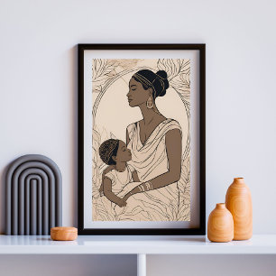 Poster Ligne artistique de mère et fille royales