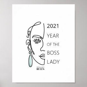 Poster Ligne artistique du visage de la typographie motiv