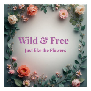 Poster Ligne artistique florale sauvage et libre   Design