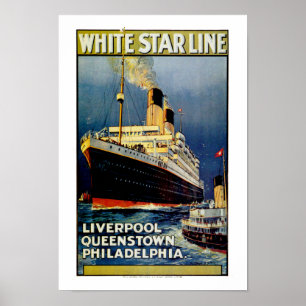 Poster Ligne blanche d'étoile vers Philadelphie