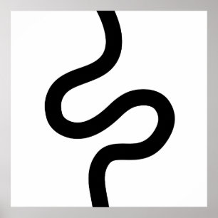 Poster Ligne courbe 02 - Noir sur blanc