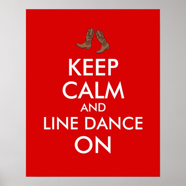 Poster Ligne Danser Cadeau Garder Calme Danseuse Cowboy B (Devant)