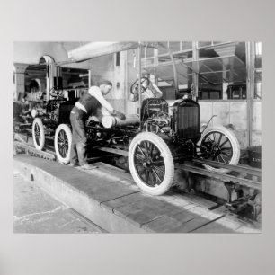 Poster Ligne d'assemblage automatique, années 1920