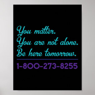 Poster Ligne d'assistance au suicide 1-800-273-8255 Sensi