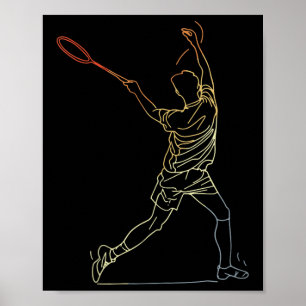 Poster Ligne de badminton Art Sports d'intérieur