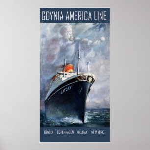 Poster Ligne de Gdynia Amérique