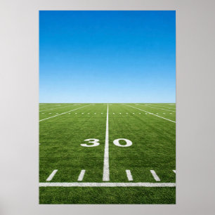 Poster Ligne de terrain de stade à l'horizon