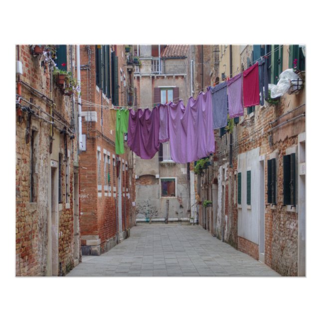 Poster Ligne De Vêtements À Venise Italie (Devant)