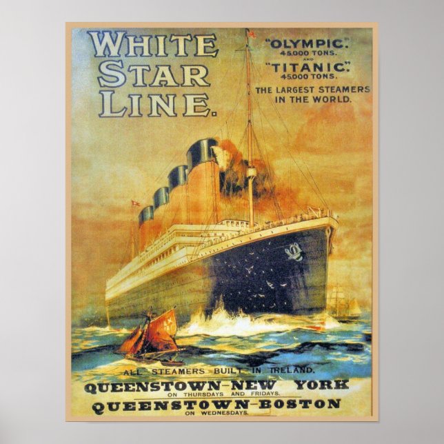 Poster Ligne des étoiles blanches Titanic & publicité oly (Devant)