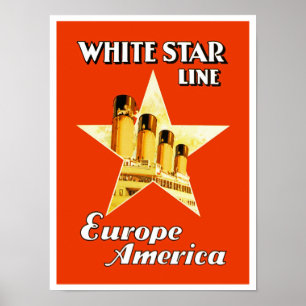 Poster Ligne d'étoile blanche