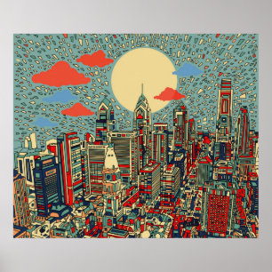 Poster ligne d'horizon philadelphie