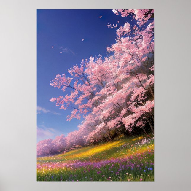 Poster Ligne enchanteresse de Sakura Trees (Devant)