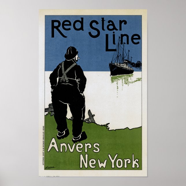 Poster Ligne étoile rouge (Devant)